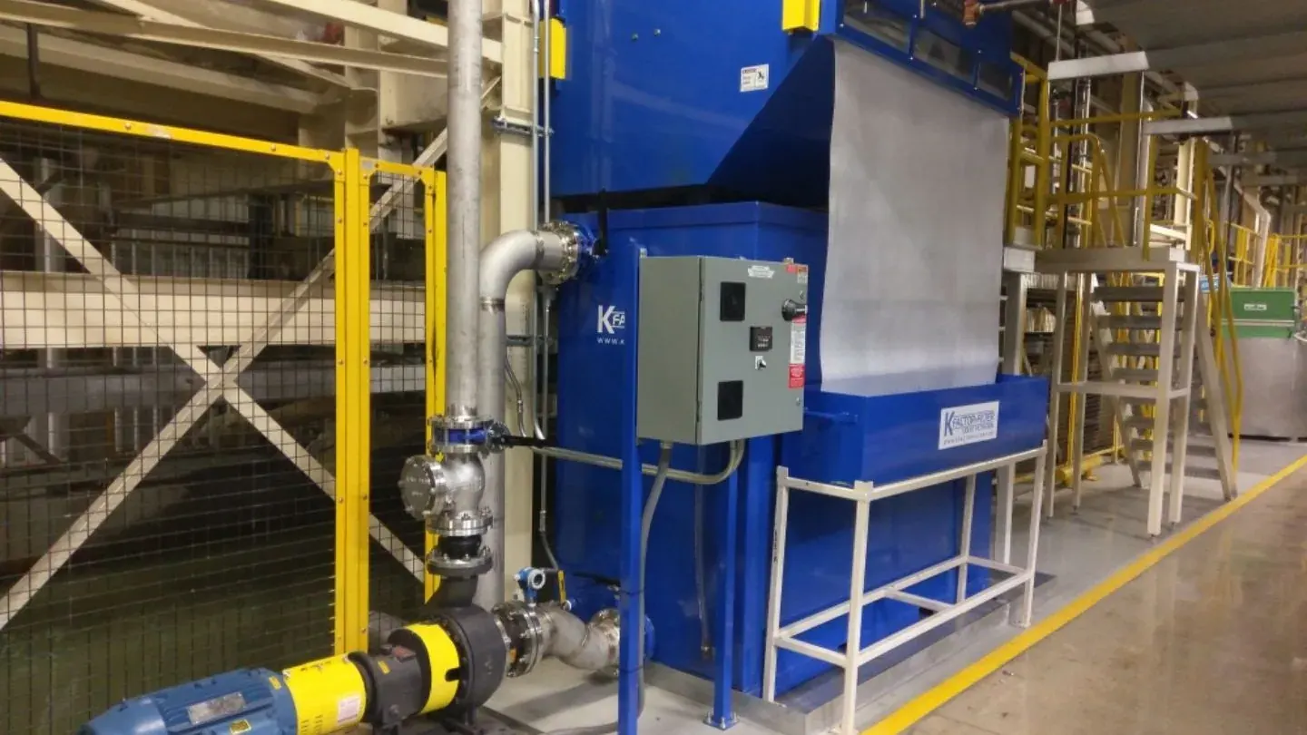 K Factor filter installed with its tank, pump and controls
