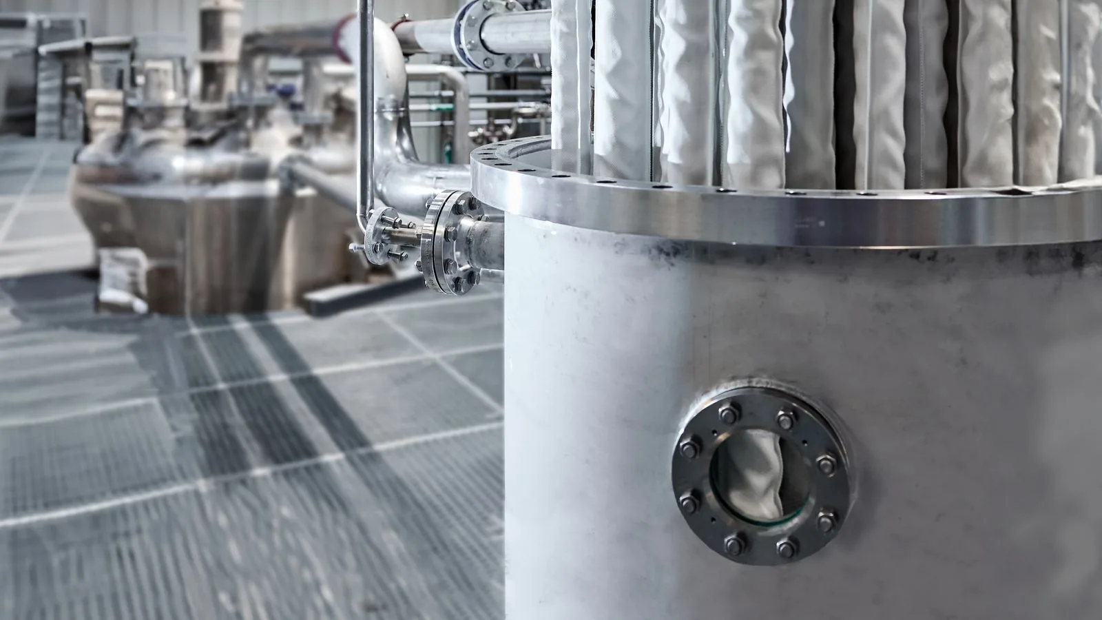 CakeFil candle filter system on-site, plant view