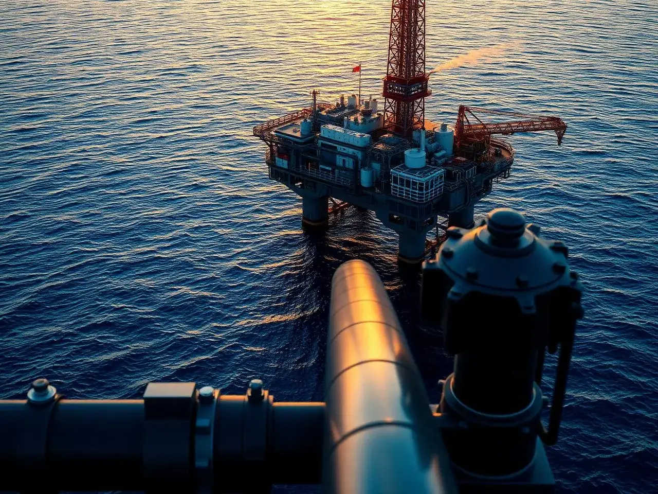 Offshore oil and gas platform with subsea pipework — K Factor filtration application