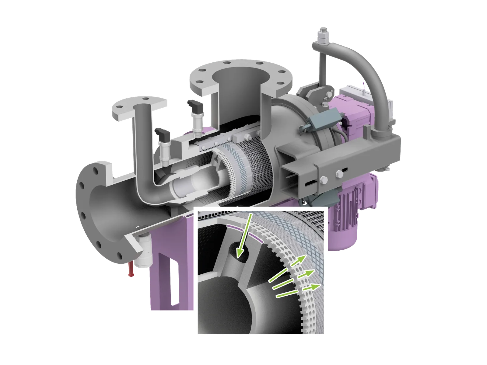 OptiFil cross-section schematic